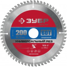 Диск пильный по алюминию 200 x 30 мм, 60Т ЗУБР Универсальный рез 36916-200-30-60_z01