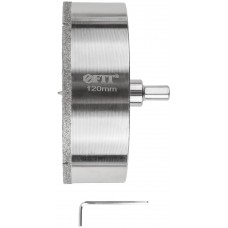 Коронка кольцевая по керамограниту, камню и кафелю алмазная с центровочным сверлом 120х70 мм (16232)