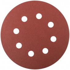 Круги шлифовальные с отверстиями (липучка), алюминий-оксидные, 125 мм, 5 шт. Р 120 (39666)