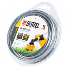 Леска для триммера армированная алюминием квадратная, 2,7мм х 15м, блистер ALUFLEX Denzel (96835)