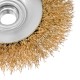 Щетка для УШМ, 100 мм, М14, тарелка, латунированная витая проволока Matrix (74608)