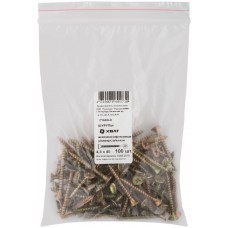 Шурупы желтопассированные, универсальные 4,5 х 40 100 шт Фасовка (21440-0)