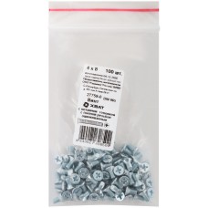 Винт с потайной головкой с полной резьбой оцинкованный DIN 965 4х8 100 шт Фасовка (27759-0)