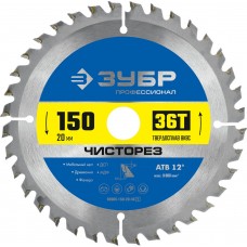 Диск пильный по дереву Чисторез 150 x 20 мм, 36T ЗУБР Профессионал 36905-150-20-36_z01