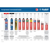 Монтажная пена PRO, 750 мл, пистолетная, всесезонная, SVS, выход до 45 л, профессиональная ЗУБР 41145_z01