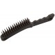 Корщетка стальная, черная пластиковая ручка, 275 мм, 4-х рядная (38442)