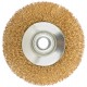 Корщетка-колесо с наклоном, гайка М14, стальная латунированная волнистая проволока 100 мм (39050)