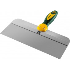 Фасадный шпатель 300 мм, широкое полотно, алюминиевая направляющая, двухкомпонентная ручка, нержавеющий KRAFTOOL 10036-300