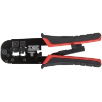 Кримпер для обжима разъемов RJ11, RJ12, RJ45, прорезиненные ручки 190 мм (60061)