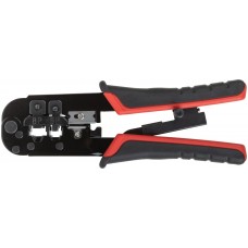 Кримпер для обжима разъемов RJ11, RJ12, RJ45, прорезиненные ручки 190 мм (60061)