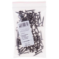 Саморезы черные по гипроку к металлу 3,5 х 25 100 шт Фасовка (22525-0)