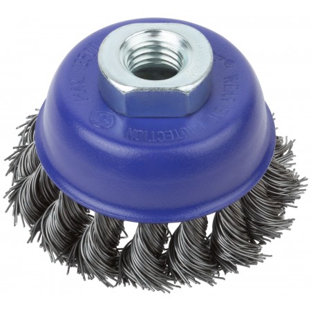 Щетка для УШМ, М14, тип Чашка, крученая витая проволока 0,5 мм, 65 мм, блистер, CUTOP Profi (82-897)