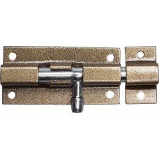 Накладная задвижка для окон и мебели 60 мм цвет коричневый металлик/цинк ШП-60 КМЦ 37753-60