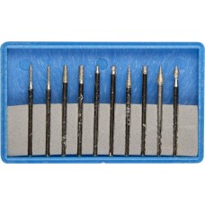 Набор алмазных мини-насадок для гравера 10 шт, хвостовик d 3 мм, P 150–180 ЗУБР Профессионал 33383-H10