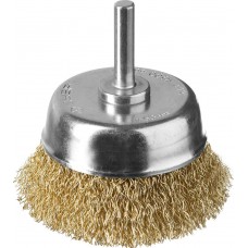 Щетка чашечная для дрели d 63 мм, витая латунированная стальная проволока 0.3 мм ЗУБР Профессионал 3525-063_z02