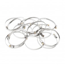 Хомуты нержавеющая сталь, Стандартное болтовое крепление 80-100 мм, 25 штук в упаковке, ширина 9 мм Сибртех (47587)