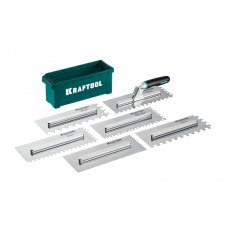 Набор нержавеющих гребенок (6шт) со сменной 2к ручкой, в пластиковом кейсе, 280х115 мм KRAFTOOL 33268-H6