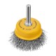 Щетка для дрели, 50 мм, Чашка, со шпилькой, нержавеющая витая проволока Denzel (744633)