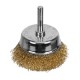Щетка для дрели, 65 мм, чашка со шпилькой, латунированная витая проволока Matrix (74477)