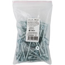 Шурупы оцинкованные, универсальные 4,5 х 45 100 шт Фасовка (20445-0)