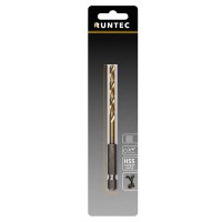 Сверло по металлу Runtec HSS-TiN 3 x 80мм HEX 1/4
