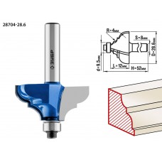 Фреза кромочная калевочная №2 28.6?12 мм радиус 4 мм ЗУБР Профессионал 28704-28.6