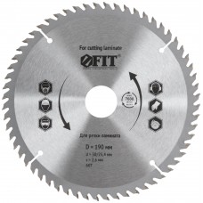 Диск пильный для циркулярных пил по ламинату 190 х 30/25,4 х 60T (37777)