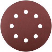 Круги шлифовальные с отверстиями (липучка), алюминий-оксидные, 125 мм, 5 шт. Р 180 (39668)
