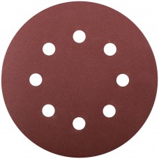 Круги шлифовальные с отверстиями (липучка), алюминий-оксидные, 125 мм, 5 шт. Р 180 (39668)