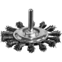 Щетка дисковая для дрели 75 / 6 мм, жгутированная стальная проволока 0.5 мм MIRAX 35146-075