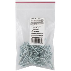 Шурупы оцинкованные, универсальные 3 х 25 100 шт Фасовка (20125-0)