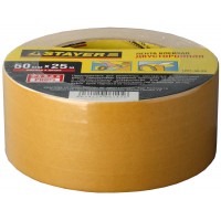Лента клейкая двухсторонняя 50 мм, 25 м, на полипропиленовой основе STAYER 1221-50-25