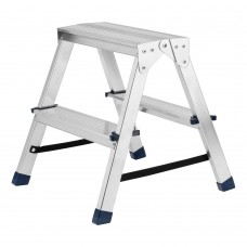 Стремянка двусторонняя 2 ступени, алюминиевая, Сибртех (97922)