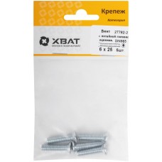 Винт с потайной головкой с полной резьбой оцинкованный DIN 965 6 х 25 5 шт (фасовка) (27782-2)