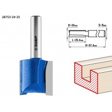 Фреза пазовая прямая 24?25 мм хвостовик 8 мм ЗУБР Профессионал 28753-24-25