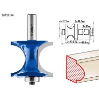 Фреза полустержневая с подшипником 54 x 51 мм, радиус 12.7 мм ЗУБР Профессионал 28722-54