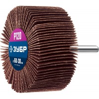 Круг шлифовальный лепестковый d 60 x 30 мм, P120, на шпильке d 6 мм ЗУБР Профессионал 36602-120_z01