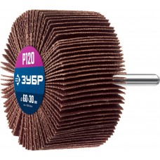 Круг шлифовальный лепестковый d 60 x 30 мм, P120, на шпильке d 6 мм ЗУБР Профессионал 36602-120_z01