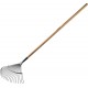 Веерные грабли GP-22R, 400 х 260 х 1500 мм, 22 круглых зубца, стальная рабочая часть, черенок из дерева высш. сорт GRINDA 39591