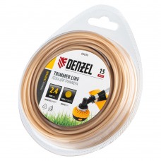 Леска для триммера армированная алюминием круглая, 2,4мм х 15м, блистер ALUFLEX Denzel (96830)