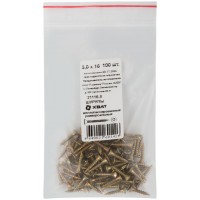 Шурупы желтопассированные, универсальные 3 х 16 100 шт Фасовка (21116-0)