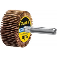 Круг шлифовальный лепестковый d 30 x 15 мм, P320, на шпильке d 6 мм STAYER 36606-320