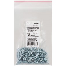 Винт с потайной головкой с полной резьбой оцинкованный DIN 965 3х12 100 шт Фасовка (27753-0)