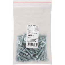 Винт с потайной головкой с полной резьбой оцинкованный DIN 965 5х25 100 шт Фасовка (27774-0)