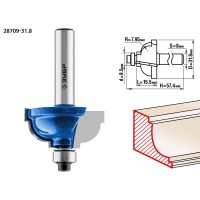 Фреза кромочная калевочная №7 31.8?17 мм радиус 8 мм ЗУБР Профессионал 28709-31.8