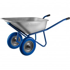 Тачка строительная двухколесная 110 л, 240 кг, полиуретановые колеса Профессионал ЗУБР ПТ-300 39911_z01