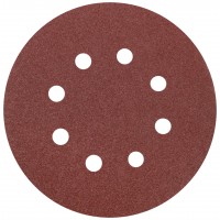 Круги шлифовальные с отверстиями (липучка), алюминий-оксидные, 125 мм, 5 шт. Р 80 (39784)