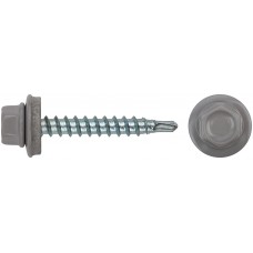 Шурупы кровельные со сверлом 4.8 х 32, серый RAL-7004 (фасовка 250шт) (23566-4)