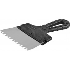 Шпатель фасадный нержавеющий 150 мм зуб 6?6 мм пластиковая ручка ЗУБР 10078-15-06