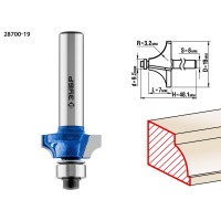 Фреза кромочная калевочная №1 19.0?7 мм радиус 3.2 мм ЗУБР Профессионал 28700-19